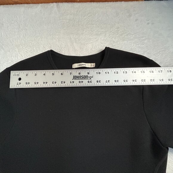 J Brand Womens Black 3/4 Sleeve Crew Neck Knit Top XS Pullover High-Low Hem - Picture 6 of 8